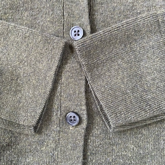 Banana Republic Green Lyocell Blend Button Long Sleeve Crew Neck Sweater- Sz-S - Picture 9 of 16